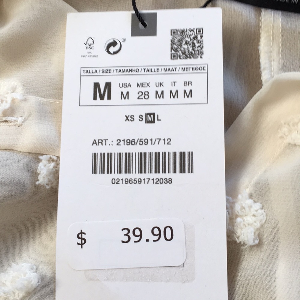 Zara ivory textured shirt - Picture 6 of 6
